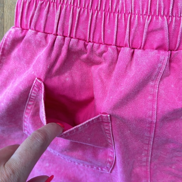 New In | Women’s pink, high waisted, thick banded shorts - Picture 12 of 16